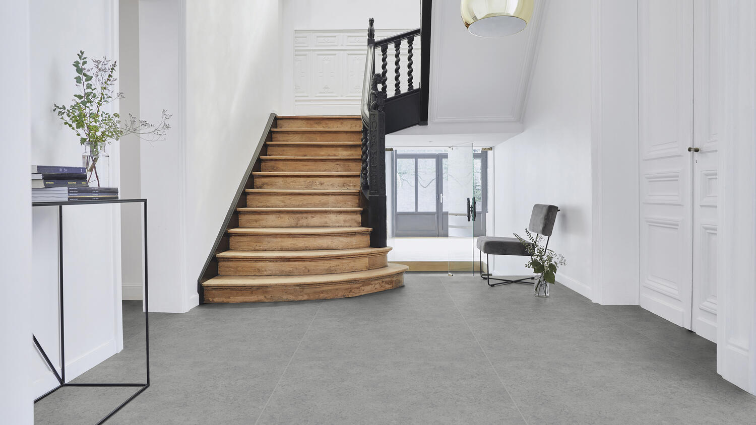 Stina typeK boatneck classic flower gray stina / type K boat neck